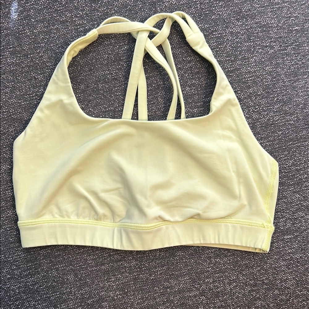 🍋 Lululemon Athletica Energy Bra - Light Yellow Strappy Sports Energy